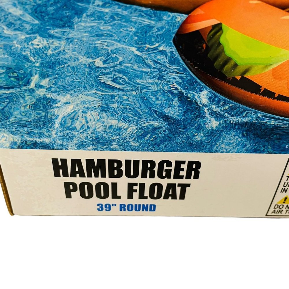 High Five Adult Hamburger Inflatable Swimming Pool Fun Float 39" - Picture 2 of 5